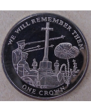 Фолклендские острова 1 крона 2014 100 лет Первой мировой войне. Мемориал. арт. 3177-63000